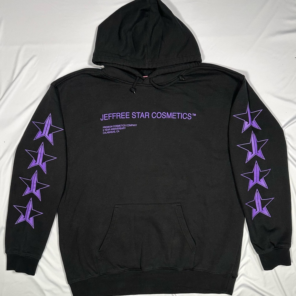 Jeffree Star Cosmetics 5 Year Anniversary Iconic Hoodie Sweatshirt Black/Purple